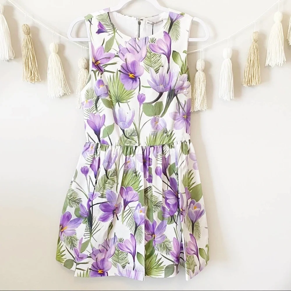 Alice + Olivia Joyce Floral Print Mini Dress 6 - Picture 15 of 15